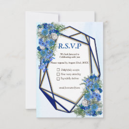 Geometrische Rahmen und Blume für Mais RSVP Karte
