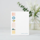 Geometrische Rainbow Monogram Stationery - Gelb (Stehend Vorderseite)