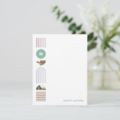 Geometrische Rainbow Monogram Stationery - Green (Stehend Vorderseite)