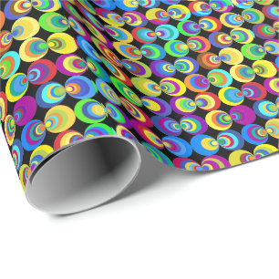 Geometrische Rainbow-Schaltkreise Geschenkpapier