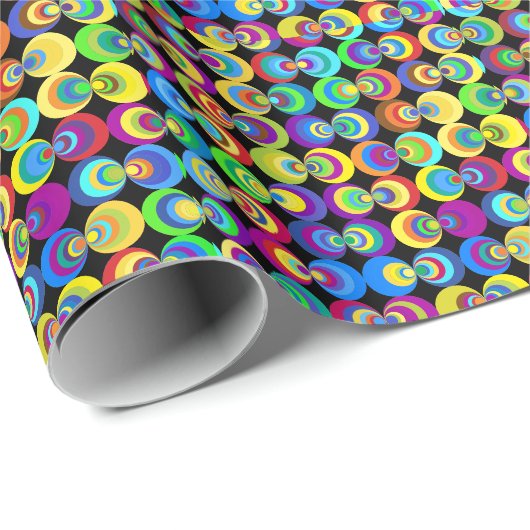 Geometrische Rainbow-Schaltkreise Geschenkpapier (Rolleneckpunkt)