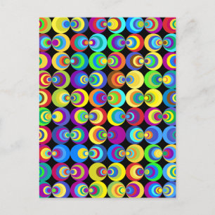 Geometrische Rainbow-Schaltkreise Postkarte