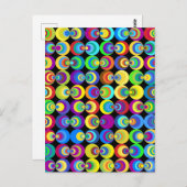 Geometrische Rainbow-Schaltkreise Postkarte (Vorne/Hinten)