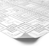 Geometrische Raster-Farbseite im Circuit-Style-Des Poster (Ecke)