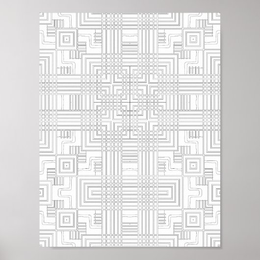 Geometrische Raster-Farbseite im Circuit-Style-Des Poster (Vorne)