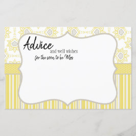 Geometrische Ratenkarte für Bienen Gelb und Grau