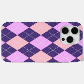 Geometrische Raute Blau Lila Y2K-Muster Case-Mate iPhone Hülle (Rückseite (Horizontal))