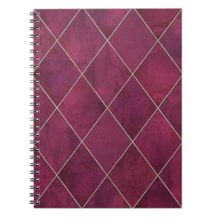 geometrische Raute kariert: Aquarellgold Notizblock
