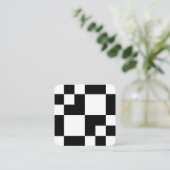 Geometrische Rechtecke und Quadrate - Schwarz und Quadratische Visitenkarte (Stehend Vorderseite)