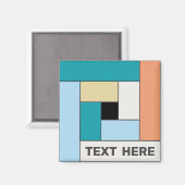 Geometrische Rechtecke (ver10) mit beliebigem Text Magnet (Vorderseite/Rückseite)