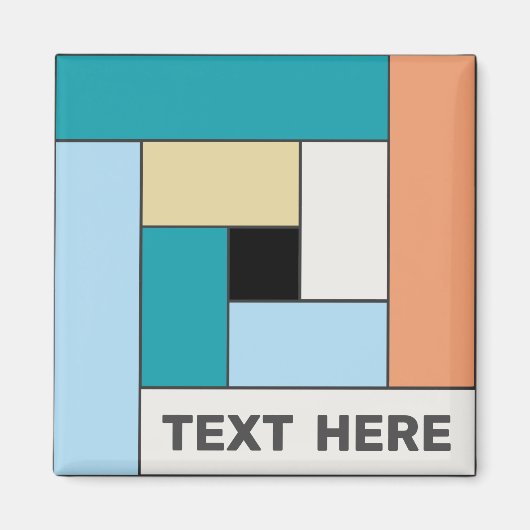 Geometrische Rechtecke (ver10) mit beliebigem Text Magnet (Vorne)