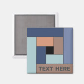 Geometrische Rechtecke (ver3) mit beliebigem Textm Magnet (Vorderseite/Rückseite)