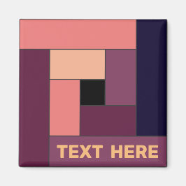 Geometrische Rechtecke (ver5) mit beliebigem Textm Magnet