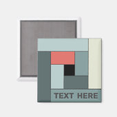 Geometrische Rechtecke (ver6) mit beliebigem Textm Magnet (Vorderseite/Rückseite)