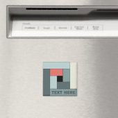 Geometrische Rechtecke (ver6) mit beliebigem Textm Magnet (In Situ (Geschirrspüler))