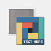 Geometrische Rechtecke (ver7) mit beliebigem Textm Magnet (Vorderseite/Rückseite)