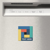 Geometrische Rechtecke (ver7) mit beliebigem Textm Magnet (In Situ (Geschirrspüler))