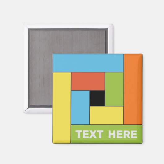 Geometrische Rechtecke (ver8) mit beliebigem Textm Magnet (Vorderseite/Rückseite)