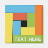 Geometrische Rechtecke (ver8) mit beliebigem Textm Magnet (Vorne)