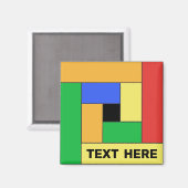 Geometrische Rechtecke (ver9) mit beliebigem Textm Magnet (Vorderseite/Rückseite)