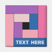 Geometrische Rechtecke (ver 1) mit beliebigem Text Magnet (Vorne)