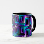 geometrische rechteckige Kaffeetasse (VorderseiteRechts)