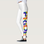 Geometrische Regenbogenbriefe PRIDE Leggings (Links)