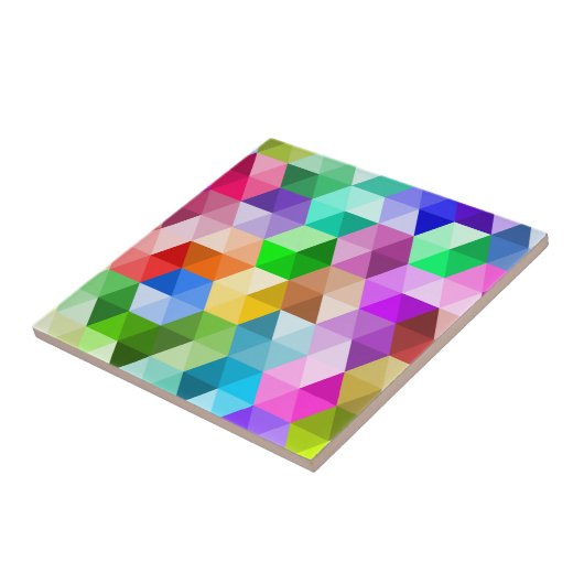 Geometrische Regenbogenfarben Farbige Keramik Tile Fliese (Seite)