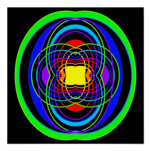 Geometrische Regenbogenfarben Poster (Vorderseite)