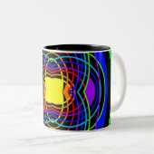 Geometrische Regenbogenfarben Zweifarbige Tasse (VorderseiteRechts)
