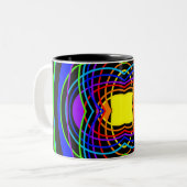 Geometrische Regenbogenfarben Zweifarbige Tasse (Vorderseite Links)