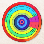 Geometrische Regenbogenkreise Runder Pappuntersetzer (Vorderseite)