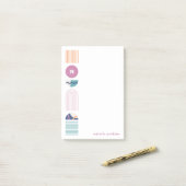 Geometrische Regenbogenmonogramm - Lila Hinweise Post-it Klebezettel (Auf Schreibtisch)