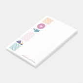 Geometrische Regenbogenmonogramm - Lila Hinweise Post-it Klebezettel (angewinkelt)