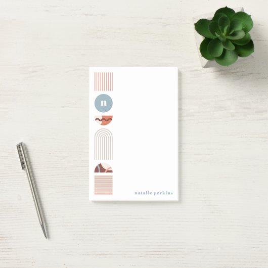 Geometrische Regenbogenmonogramm - Orange-Anmerkun Post-it Klebezettel (Büro)