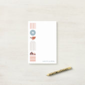 Geometrische Regenbogenmonogramm - Orange-Anmerkun Post-it Klebezettel (Auf Schreibtisch)