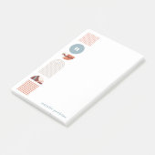 Geometrische Regenbogenmonogramm - Orange-Anmerkun Post-it Klebezettel (angewinkelt)