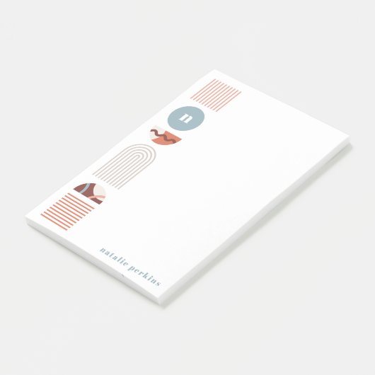 Geometrische Regenbogenmonogramm - Orange-Anmerkun Post-it Klebezettel (angewinkelt)