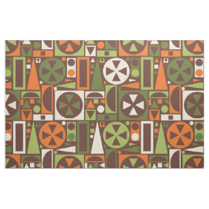 Geometrische Retro 50er Mitte- des Stoff