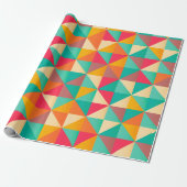 Geometrische Retro aus dem Mittelalter, trendy bun Geschenkpapier (Ungerollt)