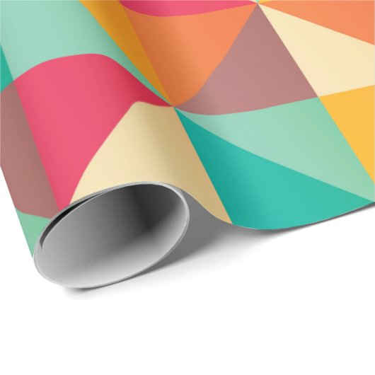 Geometrische Retro aus dem Mittelalter, trendy bun Geschenkpapier (Rolleneckpunkt)