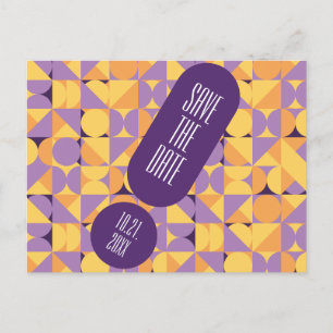 Geometrische Retro-Bilder Herbstfarbe Daten speich Postkarte
