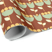 Geometrische Retro-Blume Bauhaus Brown Geburtstag Geschenkpapier (Rolleneckpunkt)