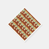 Geometrische Retro-Blume Bauhaus Brown Geburtstag Serviette (Ecke)