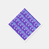 Geometrische Retro-Blume Bauhaus Lila Geburtstag Serviette (Ecke)