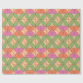 Geometrische Retro-Blume Geschenkpapier (Flach)