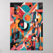 Geometrische Retro-Explosion Poster (Vorne)