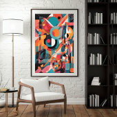 Geometrische Retro-Explosion Poster