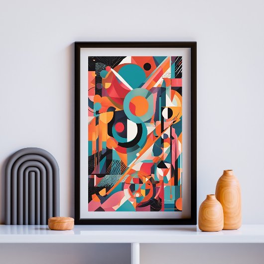 Geometrische Retro-Explosion Poster