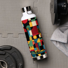 Geometrische Retro-Formen - Personalisierte Namens Trinkflasche
